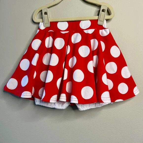 DISNEY PARKS Tokyo Minnie Skort Ruffle Bloomers 4-5 110 Red Polka Dot Unique HTF - Picture 3 of 9